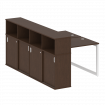 Metal System Quattro Рабочая станция с шкафом-купе на О-образном м/к 50БО.РС-СШК-4.1 Т Венге Цаво/Ме