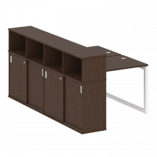 Metal System Quattro Рабочая станция с шкафом-купе на О-образном м/к 50БО.РС-СШК-4.1 Т Венге Цаво/Ме