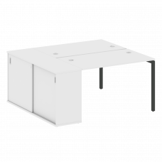 Metal System Quattro Рабочая станция с шкафом-купе на П-образном м/к 40БП.РС-СШК-1.2 Т Белый/Металл