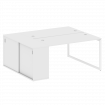 Metal System Quattro Рабочая станция с шкафом-купе на О-образном м/к 40БО.РС-СШК-1.3 Т Белый/Металл
