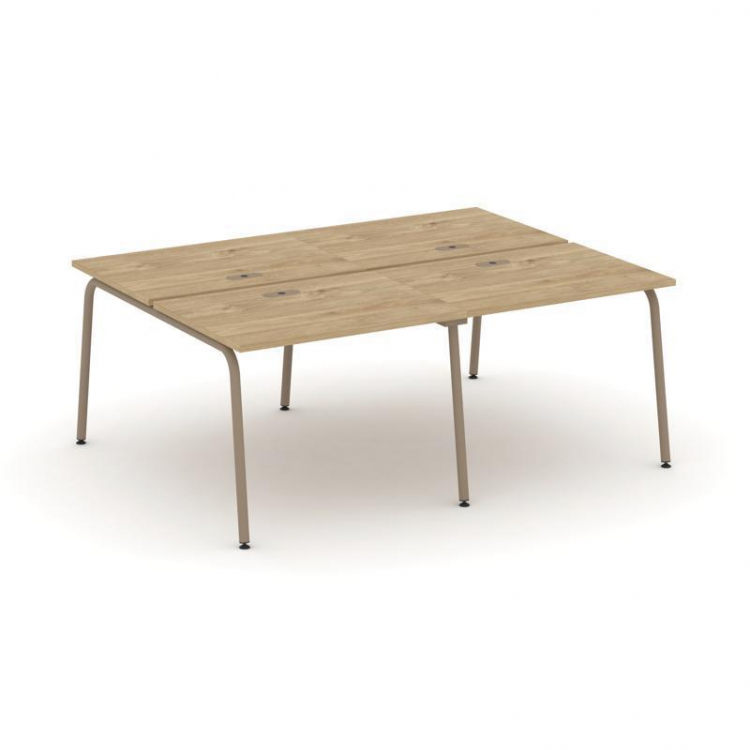 Estetica Рабочая станция 4 места ES.D.RS-4.1-LK Тиквуд Светлый/Металл Латте 1960*1500*750