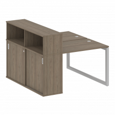 Metal System Quattro Рабочая станция с шкафом-купе на О-образном м/к 50БО.РС-СШК-2.1 Т Вяз Благородн