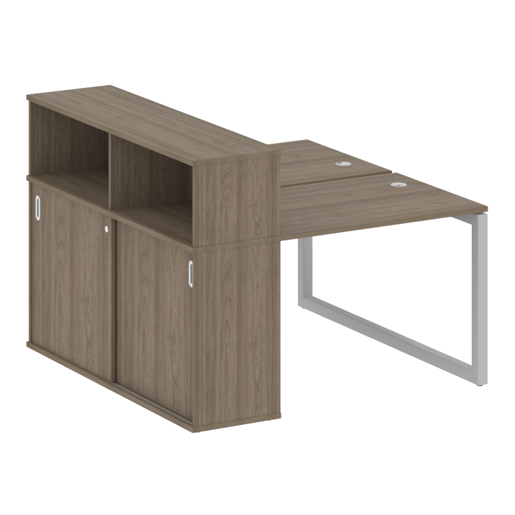 Metal System Quattro Рабочая станция с шкафом-купе на О-образном м/к 50БО.РС-СШК-2.1 Т Вяз Благородн