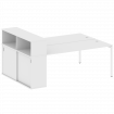Metal System Quattro Рабочая станция с шкафом-купе на П-образном м/к 40БП.РС-СШК-2.5 Т Белый/Металл