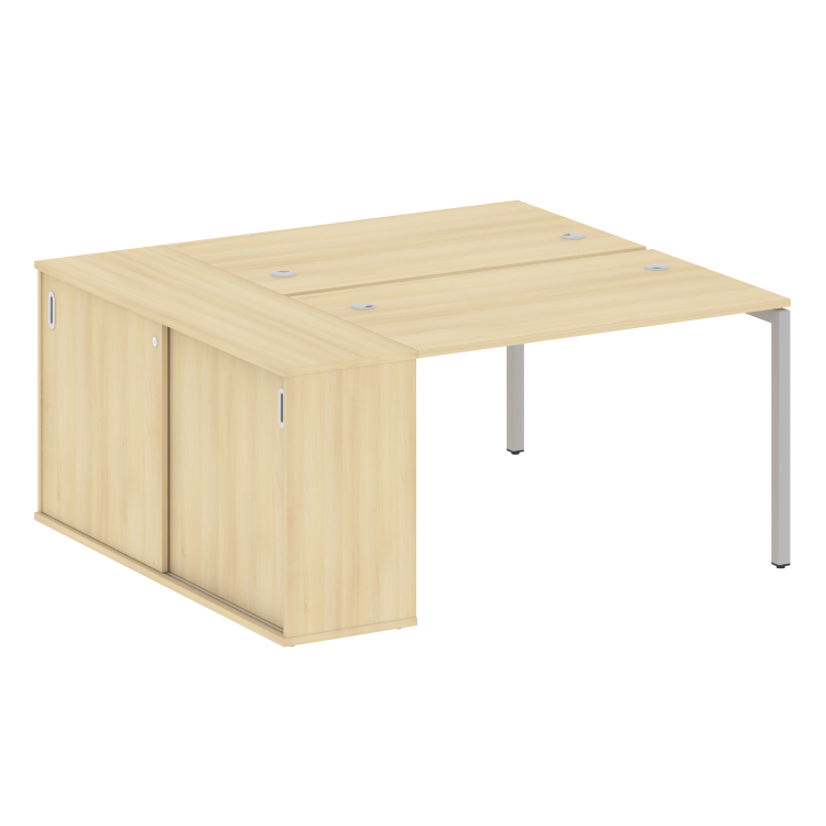 Metal System Quattro Рабочая станция с шкафом-купе на П-образном м/к 40БП.РС-СШК-1.2 Т Акация Лорка/