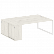 Metal System Quattro Рабочая станция с шкафом-купе на О-образном м/к 50БО.РС-СШК-1.5 Т Дуб Наварра/М