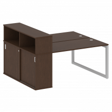Metal System Quattro Рабочая станция с шкафом-купе на О-образном м/к 50БО.РС-СШК-2.3 Т Венге Цаво/Ме