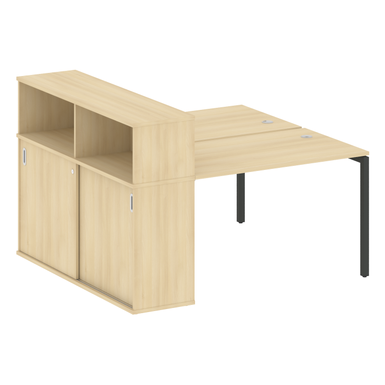 Metal System Quattro Рабочая станция с шкафом-купе на П-образном м/к 40БП.РС-СШК-2.2 Т Акация Лорка/