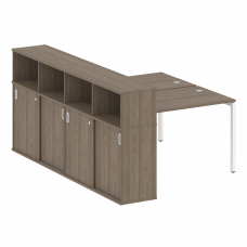 Metal System Quattro Рабочая станция с шкафом-купе на П-образном м/к 40БП.РС-СШК-4.2 Т Вяз Благородн