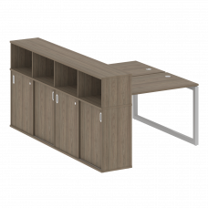 Metal System Quattro Рабочая станция с шкафом-купе на О-образном м/к 50БО.РС-СШК-4.2 Т Вяз Благородн