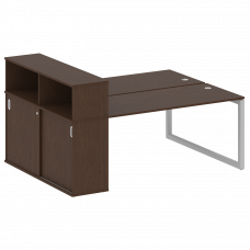 Metal System Quattro Рабочая станция с шкафом-купе на О-образном м/к 50БО.РС-СШК-2.4 Т Венге Цаво/Ме