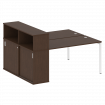 Metal System Quattro Рабочая станция с шкафом-купе на П-образном м/к 40БП.РС-СШК-2.3 Т Венге Цаво/Ме