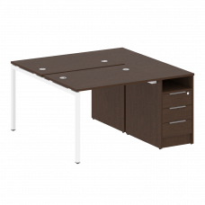 Metal System Quattro Рабочая станция с тумбой на П-образном м/к 40БП.РС-СТП-2.1 Венге Цаво/Металл Бе