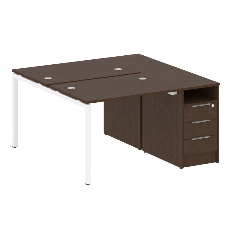 Metal System Quattro Рабочая станция с тумбой на П-образном м/к 40БП.РС-СТП-2.1 Венге Цаво/Металл Бе