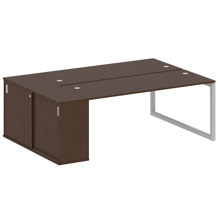 Metal System Quattro Рабочая станция с шкафом-купе на О-образном м/к 50БО.РС-СШК-1.5 Т Венге Цаво/Ме