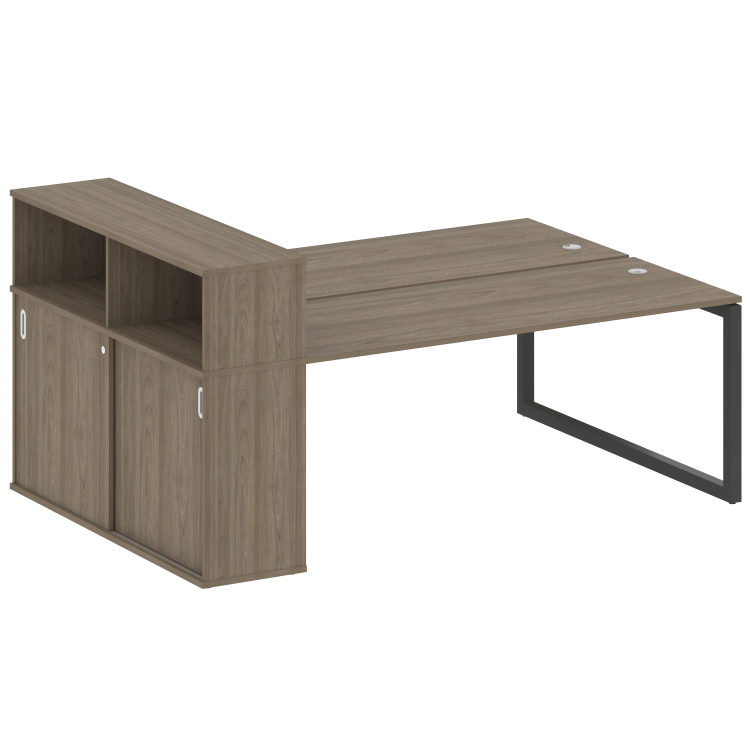 Metal System Quattro Рабочая станция с шкафом-купе на О-образном м/к 50БО.РС-СШК-2.5 Т Вяз Благородн