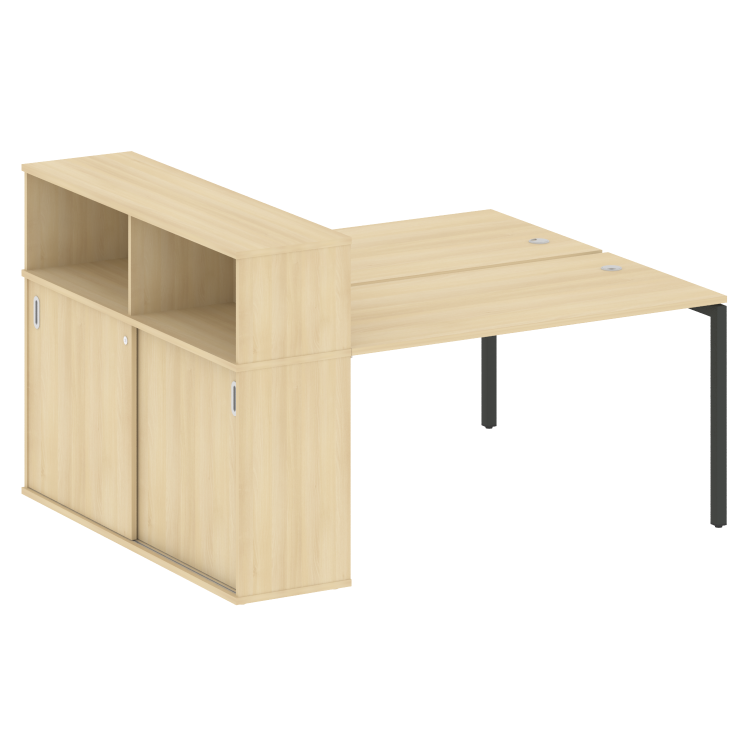 Metal System Quattro Рабочая станция с шкафом-купе на П-образном м/к 40БП.РС-СШК-2.3 Т Акация Лорка/