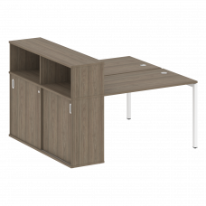 Metal System Quattro Рабочая станция с шкафом-купе на П-образном м/к 40БП.РС-СШК-2.2 Т Вяз Благородн