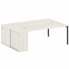 Metal System Quattro Рабочая станция с шкафом-купе на П-образном м/к 40БП.РС-СШК-1.5 Т Дуб Наварра/М