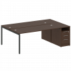 Metal System Quattro Рабочая станция с тумбой на П-образном м/к 40БП.РС-СТП-2.5 Венге Цаво/Металл Ан