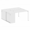 Metal System Quattro Рабочая станция с шкафом-купе на П-образном м/к 50БП.РС-СШК-1.2 Т Белый/Металл