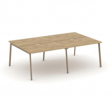 Estetica Рабочая станция 4 места ES.D.RS-4.2-VP Тиквуд Светлый/Металл Латте 2360*1500*750