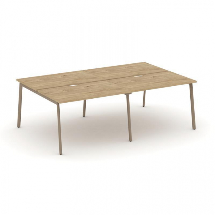 Estetica Рабочая станция 4 места ES.D.RS-4.2-VP Тиквуд Светлый/Металл Латте 2360*1500*750