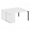 Metal System Quattro Рабочая станция с шкафом-купе на П-образном м/к 50БП.РС-СШК-1.2 Т Белый/Металл