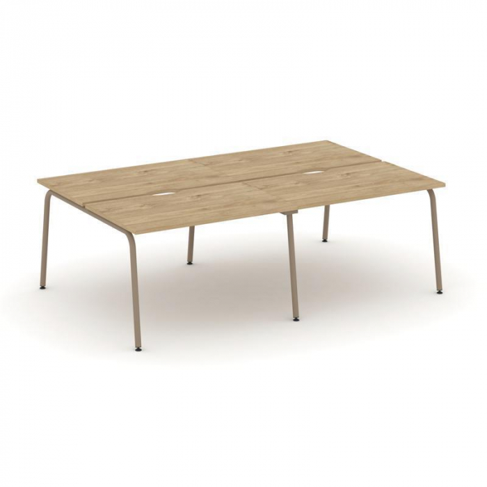 Эстетика Рабочая станция 4 места ES.D.RS-4.2-VK Тиквуд Светлый/Металл Латте 2360*1500*750