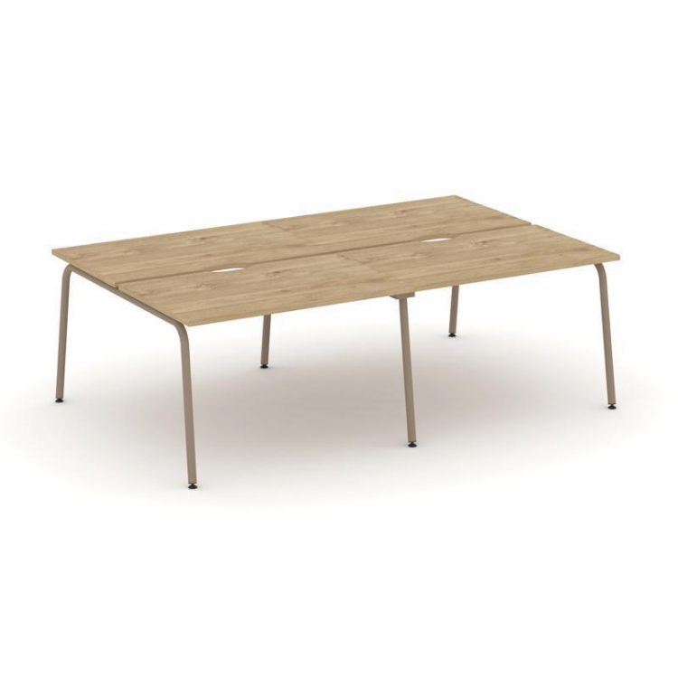 Estetica Рабочая станция 4 места ES.D.RS-4.2-VK Тиквуд Светлый/Металл Латте 2360*1500*750