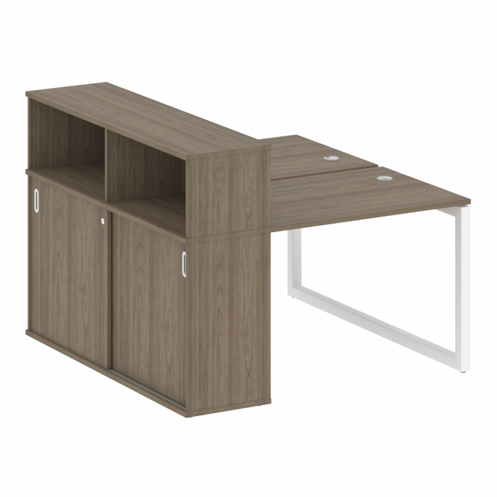 Metal System Quattro Рабочая станция с шкафом-купе на О-образном м/к 50БО.РС-СШК-2.1 Т Вяз Благородн