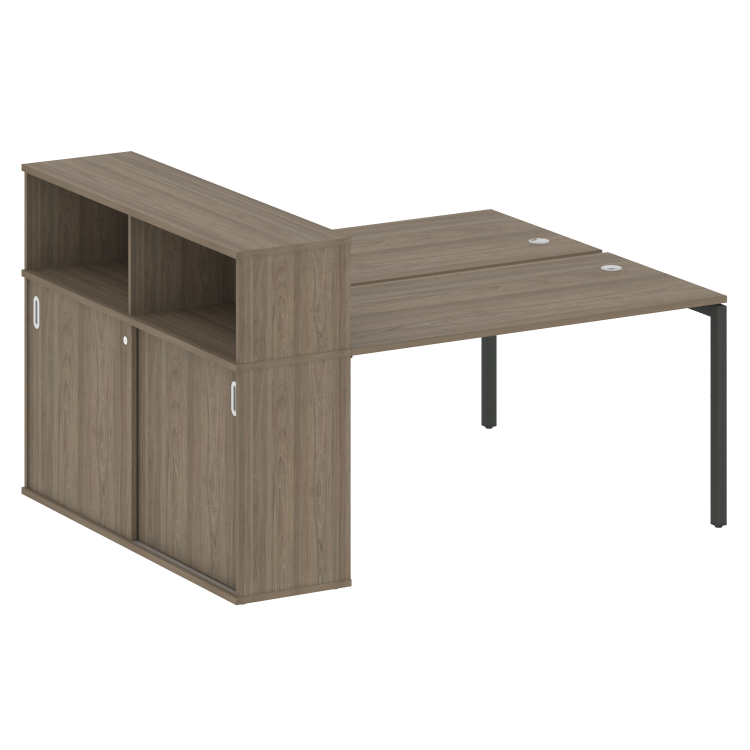 Metal System Quattro Рабочая станция с шкафом-купе на П-образном м/к 40БП.РС-СШК-2.3 Т Вяз Благородн