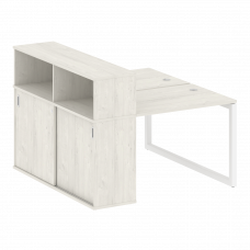 Metal System Quattro Рабочая станция с шкафом-купе на О-образном м/к 50БО.РС-СШК-2.1 Т Дуб Наварра/М