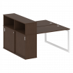 Metal System Quattro Рабочая станция с шкафом-купе на О-образном м/к 50БО.РС-СШК-2.2 Т Венге Цаво/Ме