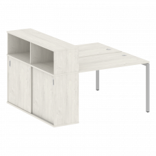 Metal System Quattro Рабочая станция с шкафом-купе на П-образном м/к 40БП.РС-СШК-2.2 Т Дуб Наварра/М