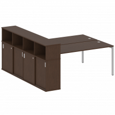 Metal System Quattro Рабочая станция с шкафом-купе на П-образном м/к 40БП.РС-СШК-4.5 Т Венге Цаво/Ме