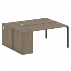 Metal System Quattro Рабочая станция с шкафом-купе на П-образном м/к 40БП.РС-СШК-1.3 Т Вяз Благородн