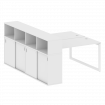 Metal System Quattro Рабочая станция с шкафом-купе на О-образном м/к 50БО.РС-СШК-4.3 Т Белый/Металл