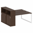 Metal System Quattro Рабочая станция с шкафом-купе на О-образном м/к 50БО.РС-СШК-2.3 Т Венге Цаво/Ме