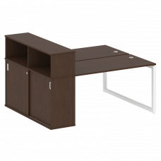 Metal System Quattro Рабочая станция с шкафом-купе на О-образном м/к 50БО.РС-СШК-2.3 Т Венге Цаво/Ме