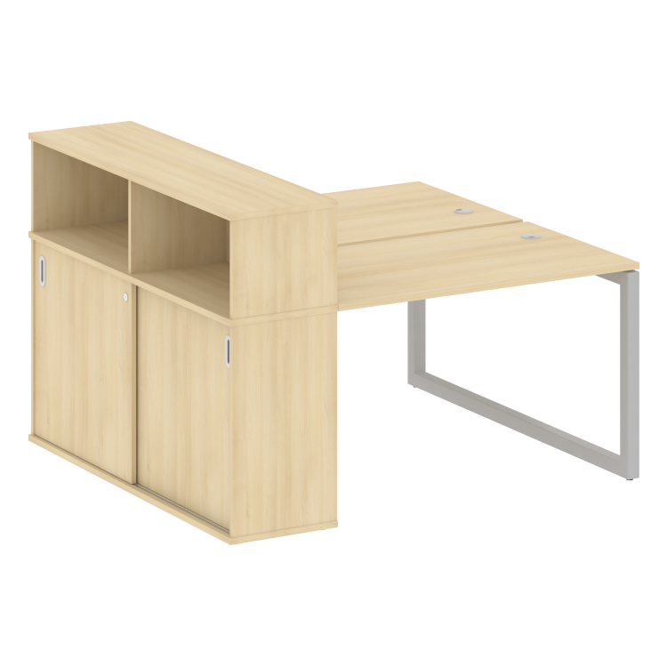 Metal System Quattro Рабочая станция с шкафом-купе на О-образном м/к 50БО.РС-СШК-2.2 Т Акация Лорка/