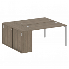 Metal System Quattro Рабочая станция с шкафом-купе на П-образном м/к 40БП.РС-СШК-1.3 Т Вяз Благородн