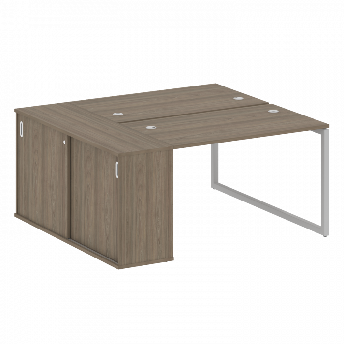 Metal System Quattro Рабочая станция с шкафом-купе на О-образном м/к 40БО.РС-СШК-1.2 Т Вяз Благородн