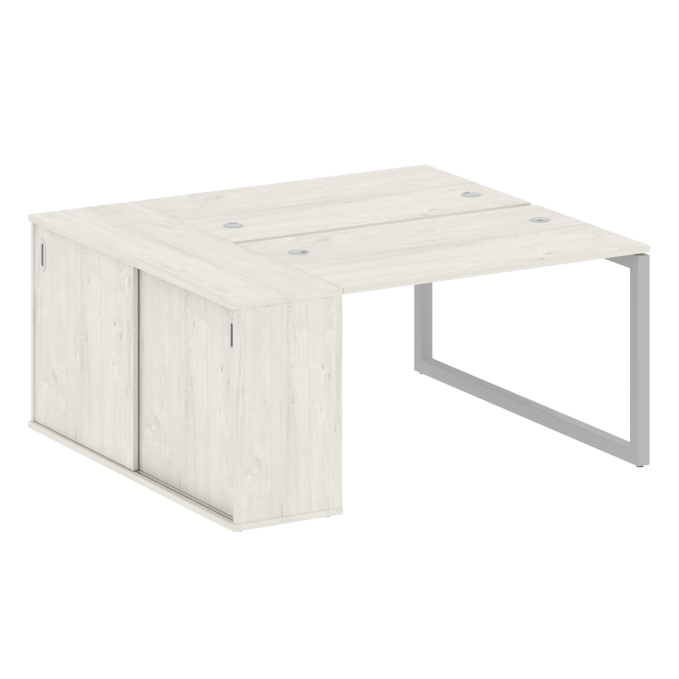 Metal System Quattro Рабочая станция с шкафом-купе на О-образном м/к 50БО.РС-СШК-1.2 Т Дуб Наварра/М