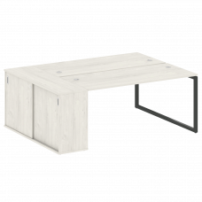 Metal System Quattro Рабочая станция с шкафом-купе на О-образном м/к 40БО.РС-СШК-1.4 Т Дуб Наварра/М