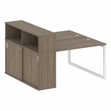 Metal System Quattro Рабочая станция с шкафом-купе на О-образном м/к 50БО.РС-СШК-2.2 Т Вяз Благородн