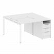 Metal System Quattro Рабочая станция с тумбой на П-образном м/к 50БП.РС-СТП-2.1 Белый/Металл Белый 1