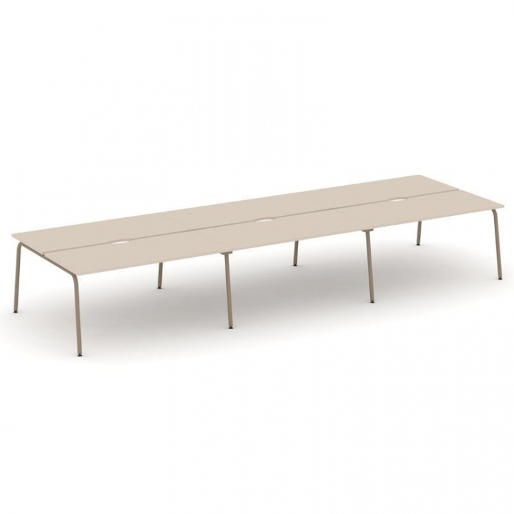 Estetica Рабочая станция 6 мест ES.D.RS-6.4-VK Капучино/Металл Латте 4740*1500*750