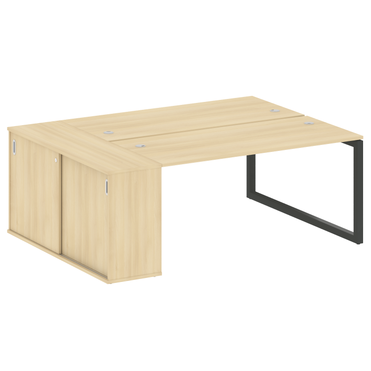 Metal System Quattro Рабочая станция с шкафом-купе на О-образном м/к 50БО.РС-СШК-1.4 Т Акация Лорка/