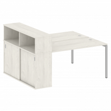 Metal System Quattro Рабочая станция с шкафом-купе на П-образном м/к 40БП.РС-СШК-2.3 Т Дуб Наварра/М